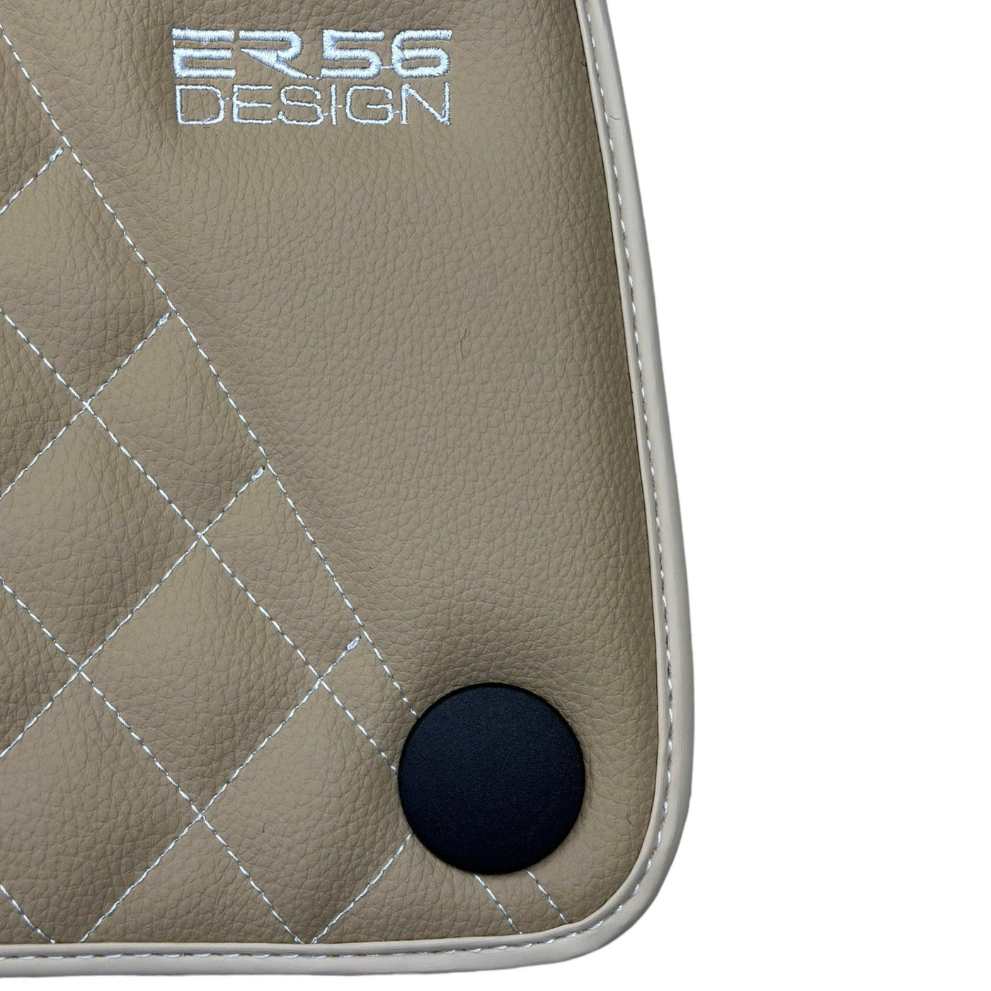 Beige Leather Floor Mats For Mercedes Benz GLK-Class X204 (2012-2015) | ER56 Design - AutoWin
