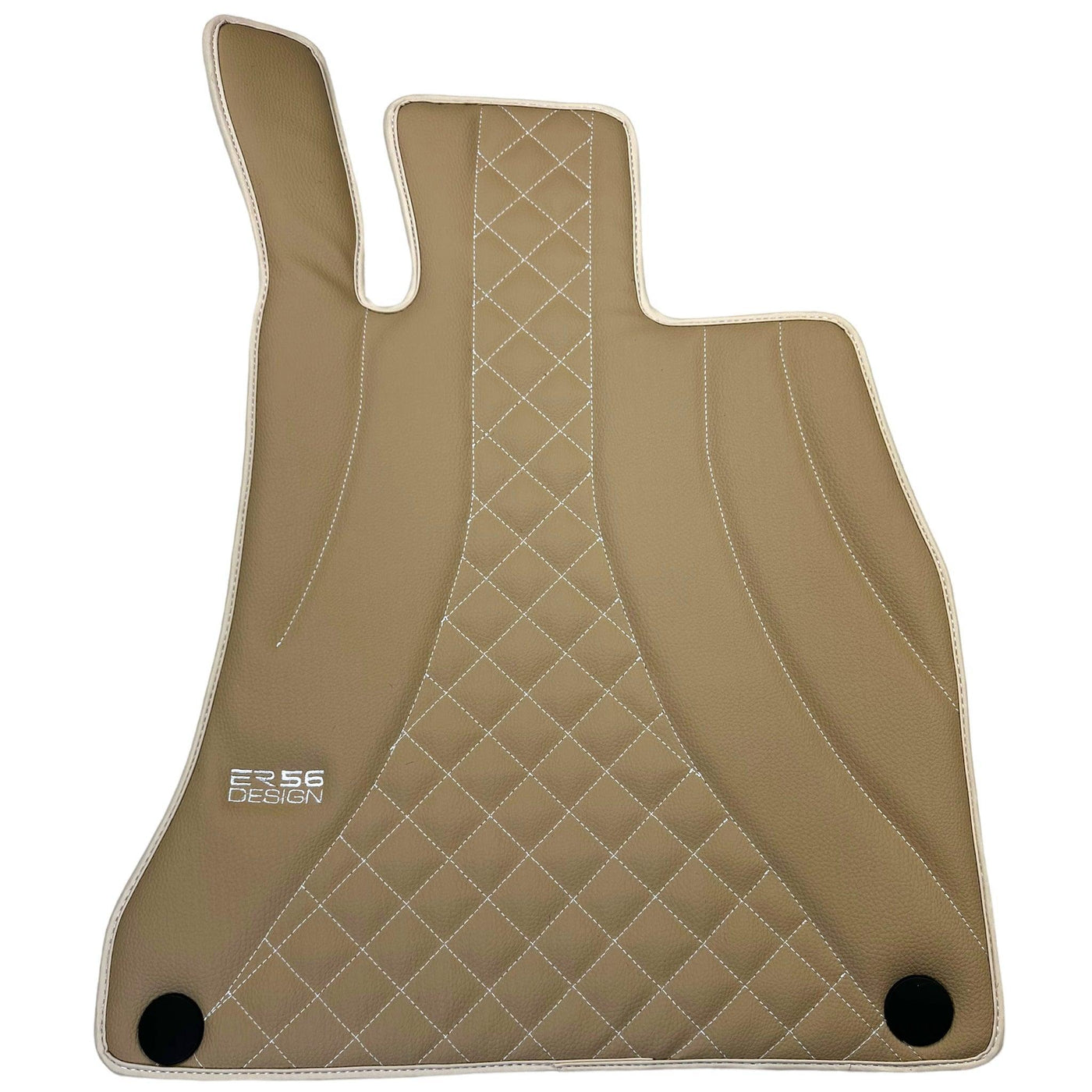 Beige Leather Floor Mats For Mercedes Benz S-Class V223 (2020-2023) Long Wheelbase | ER56 Design - AutoWin