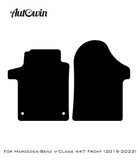 Beige Leather Floor Mats For Mercedes Benz V-Class 447 Front (2019-2023) | ER56 Design - AutoWin