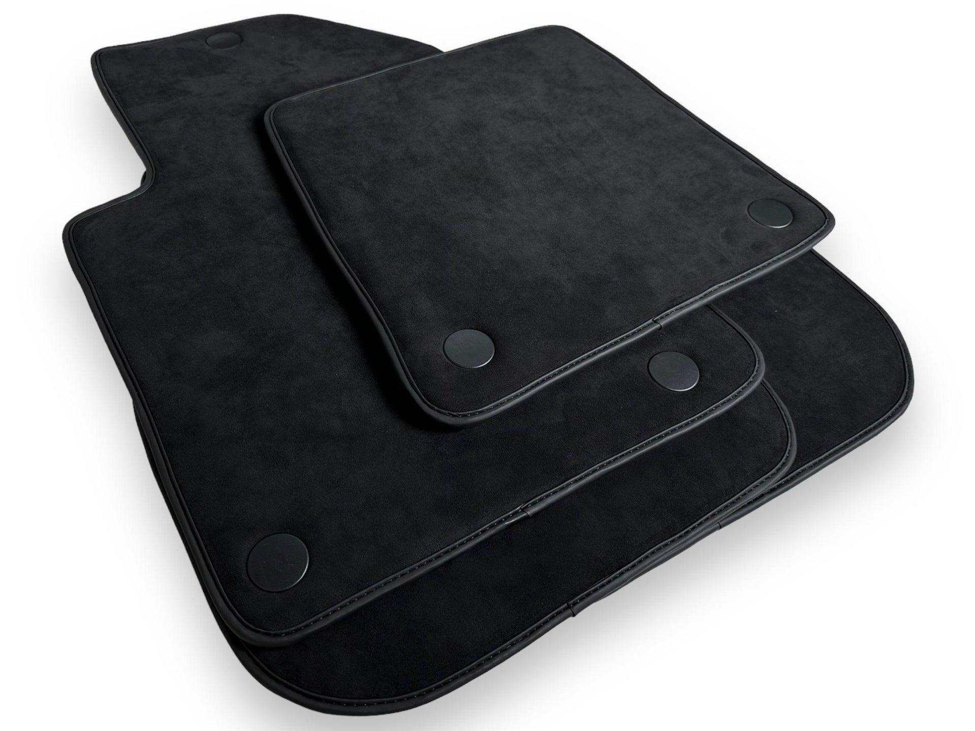 Black Alcantara Floor Mats For Ferrari 612 Scaglietti 2005-2011 ER56 Design - AutoWin