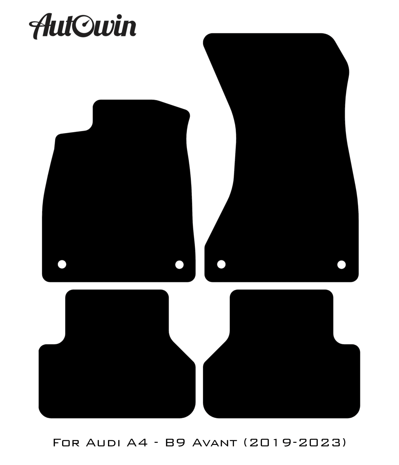 Black Floor Mats for A4 - B9 Avant (2019-2023) | No Steps - AutoWin