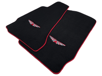 Black Floor Mats For Aston Martin V8 Vantage (2005–2023) Red Trim - AutoWin