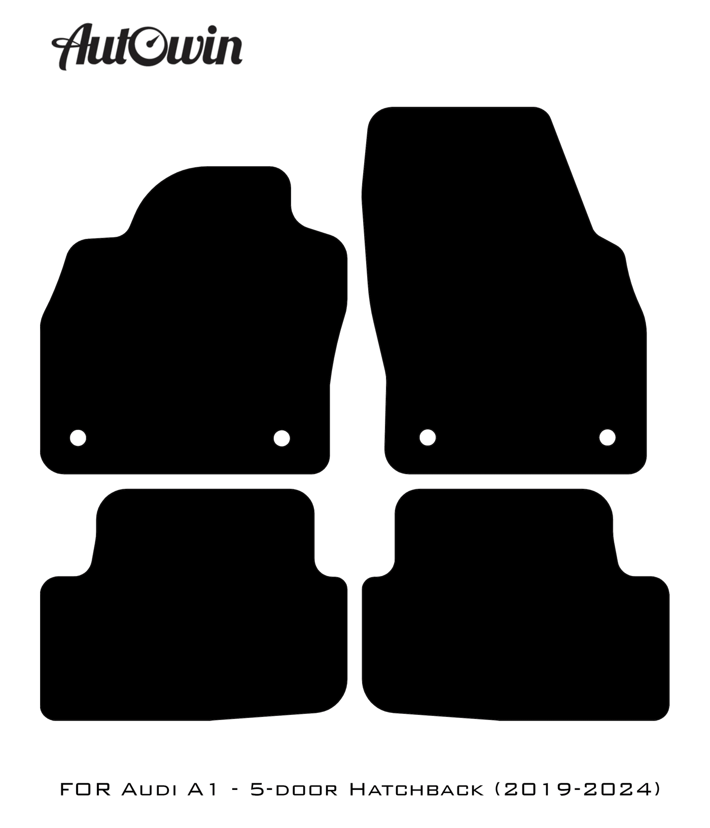 Black Floor Mats for Audi A1 - 5-door Hatchback (2019-2024) | Fighter Jet Edition - AutoWin