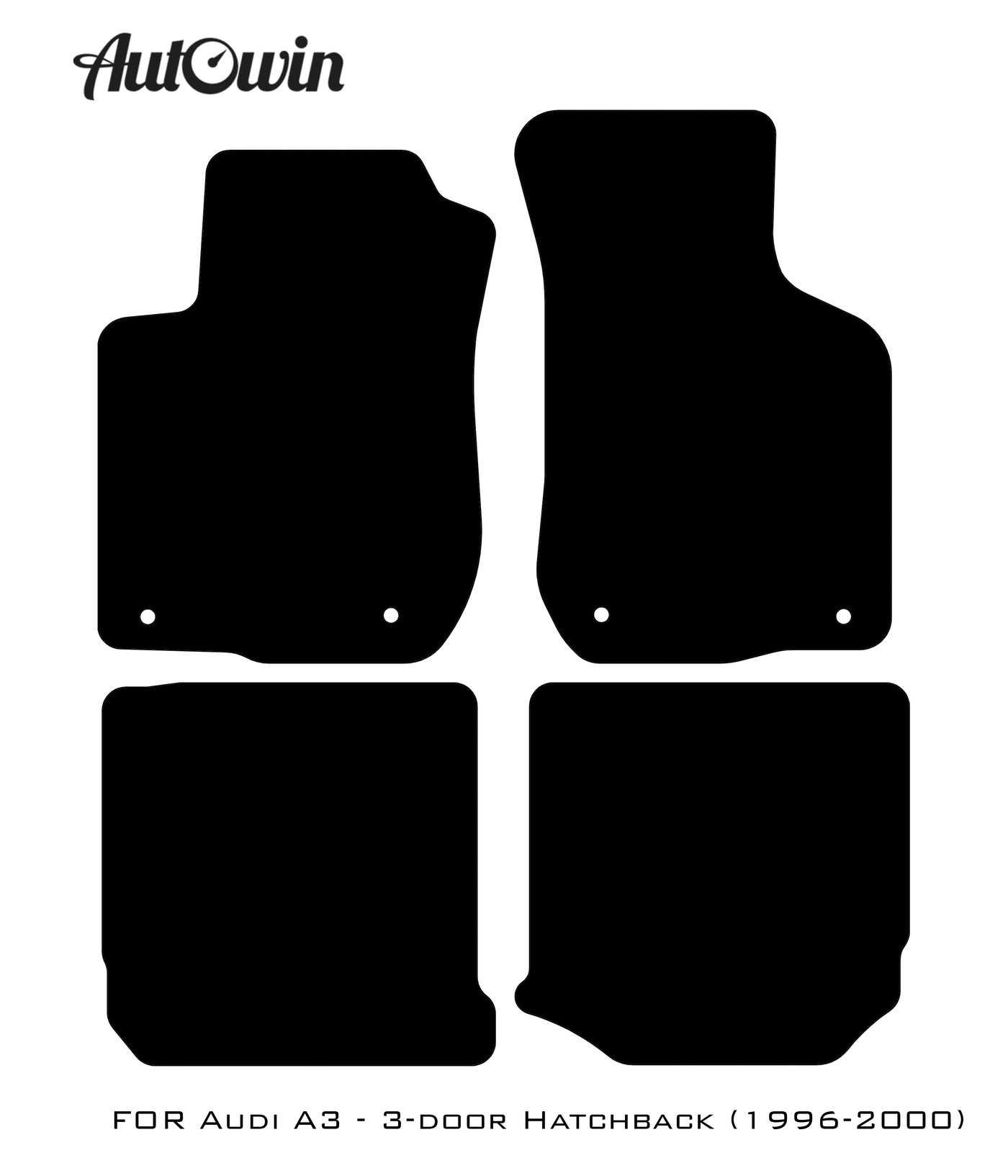 Black Floor Mats for Audi A3 - 3-door Hatchback (1996-2000) | Fighter Jet Edition - AutoWin