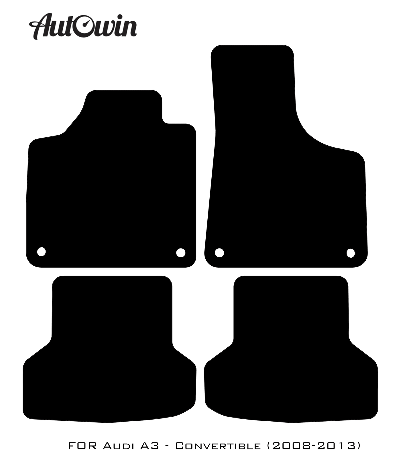 Black Floor Mats for Audi A3 - Convertible (2008-2013) | Fighter Jet Edition - AutoWin