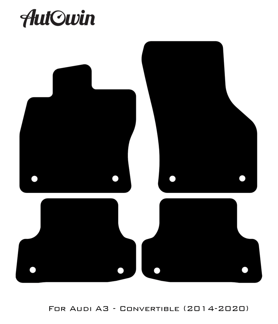 Black Floor Mats for Audi A3 - Convertible (2014-2020) | No Steps - AutoWin