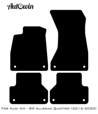 Black Floor Mats for Audi A4 - B9 Allroad Quattro (2016-2020) | No Steps - AutoWin