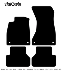 Black Floor Mats for Audi A4 - B9 Allroad Quattro (2020-2024) | Fighter Jet Edition - AutoWin