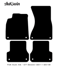 Black Floor Mats for Audi A6 - C7 Sedan (2011-2018) | Fighter Jet Edition - AutoWin