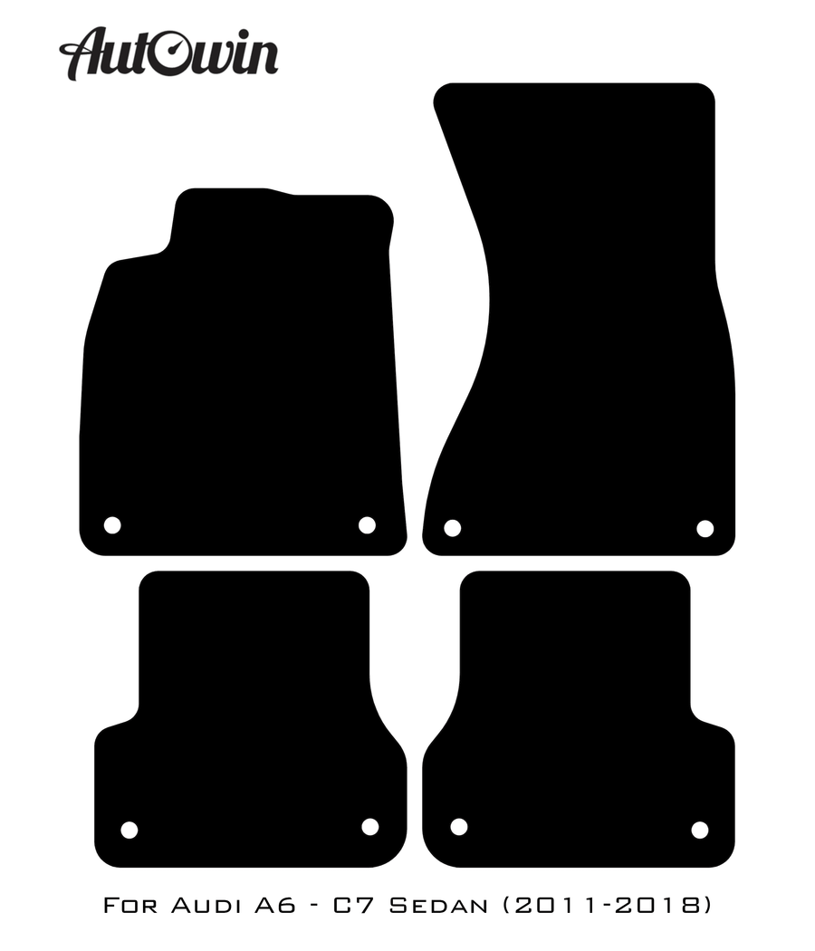 Black Floor Mats for Audi A6 - C7 Sedan (2011-2018) | No Steps - AutoWin