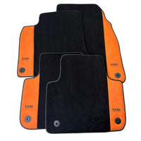 Black Floor Mats for Audi A6 - C8 Allroad Quattro (2019-2023) With Orange Alcantara | ER56 Design - AutoWin