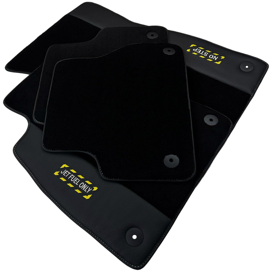 Black Floor Mats for Audi A8 D5 Long (2017-2023) | Fighter Jet Edition - AutoWin