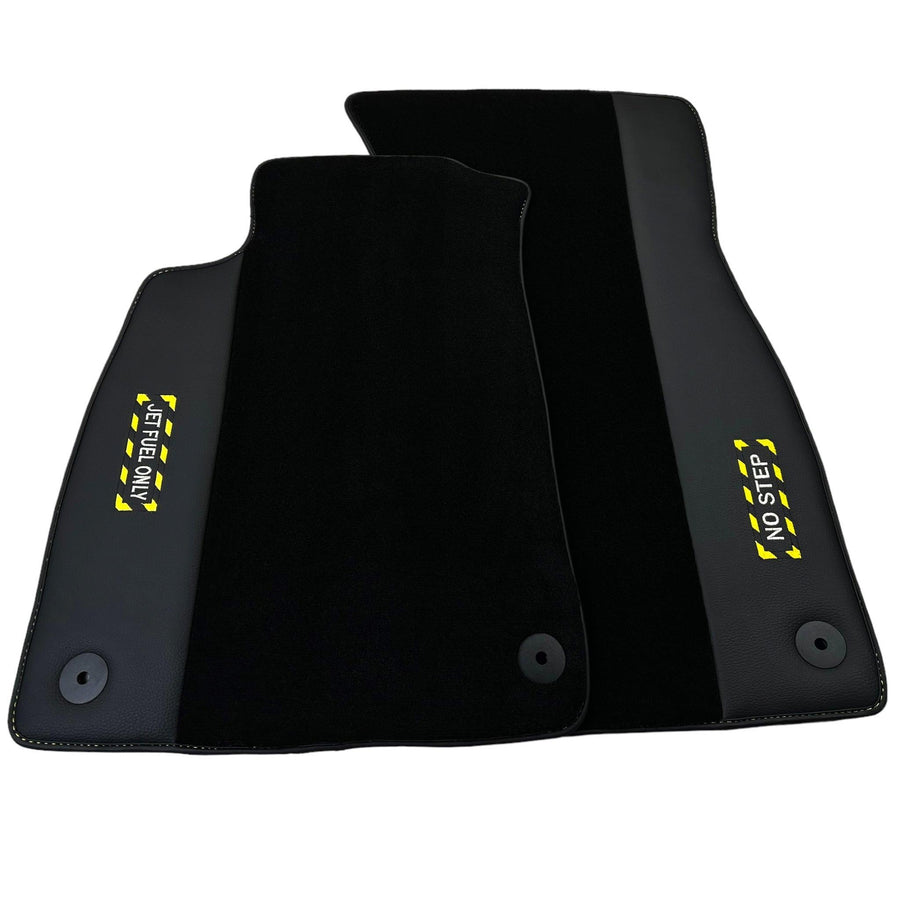 Black Floor Mats for Audi A8 D5 Long (2017-2023) | Fighter Jet Edition - AutoWin