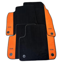 Black Floor Mats for Audi e-tron Sportback (2020-2024) With Orange Alcantara | ER56 Design - AutoWin