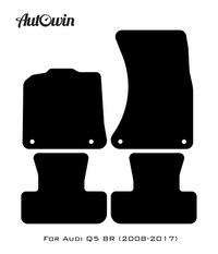 Black Floor Mats for Audi Q5 8R (2008-2017) With Orange Alcantara | ER56 Design - AutoWin