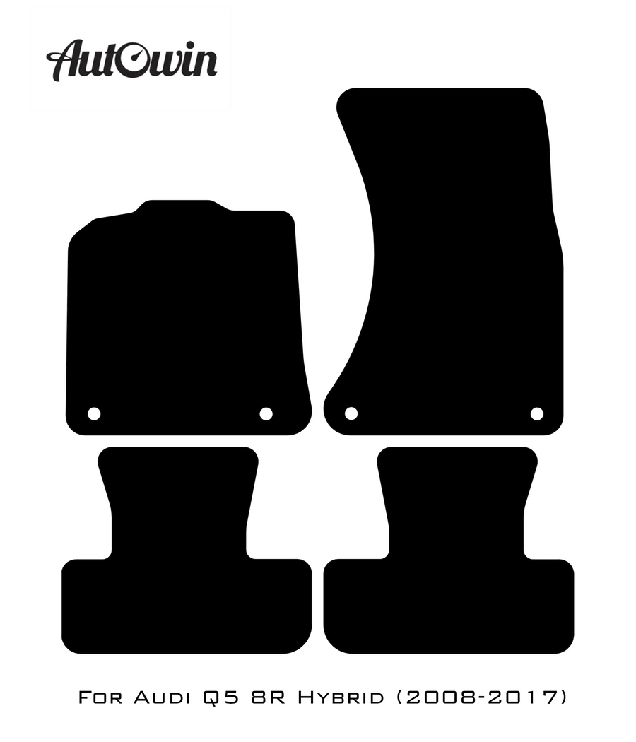 Black Floor Mats for Audi Q5 8R Hybrid (2008-2017) | No Steps - AutoWin