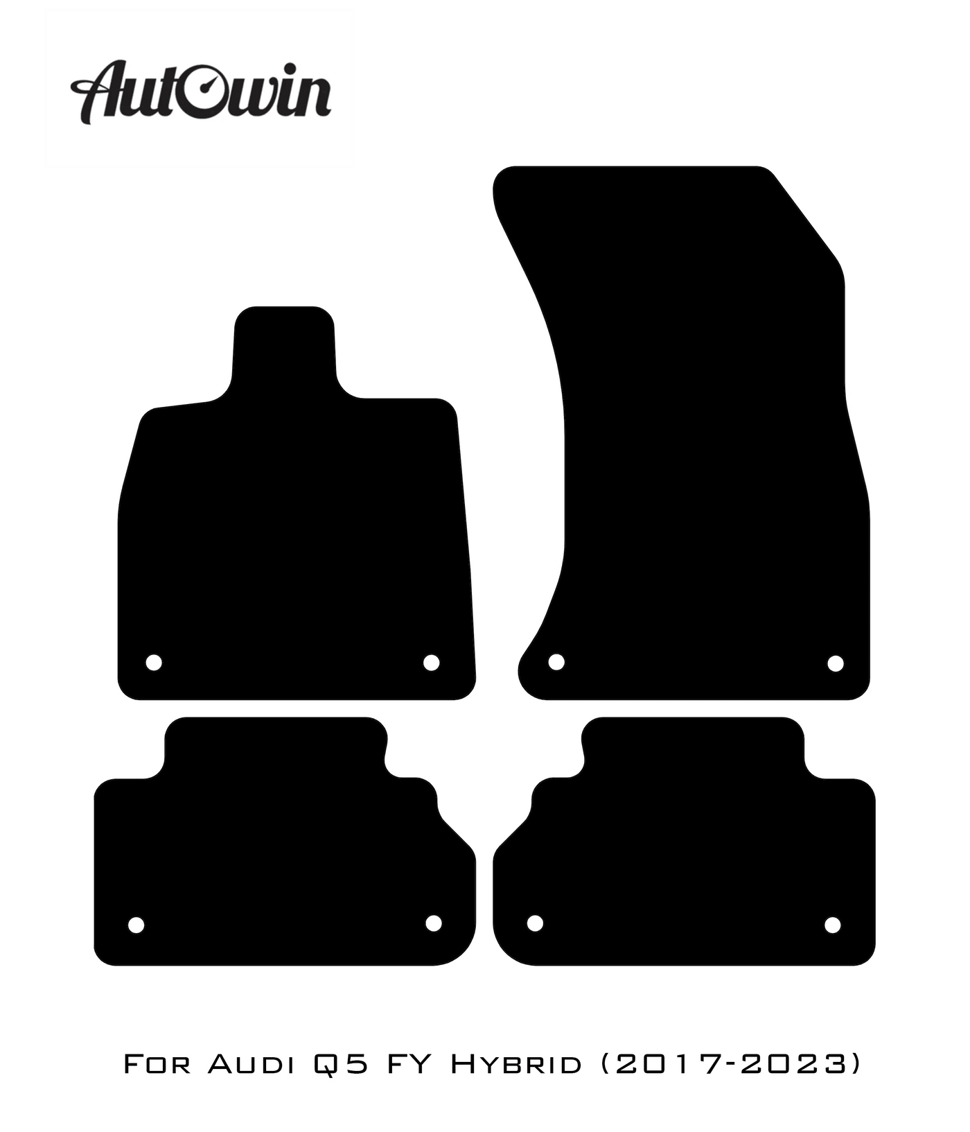 Black Floor Mats for Audi Q5 FY Hybrid (2017-2023) | No Steps - AutoWin