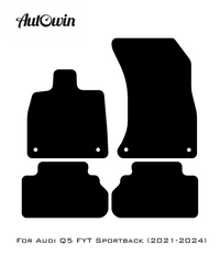 Black Floor Mats for Audi Q5 FYT Sportback (2021-2024) | Fighter Jet Edition - AutoWin