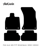 Black Floor Mats for Audi Q5 FYT Sportback (2021-2024) With Orange Alcantara | ER56 Design - AutoWin