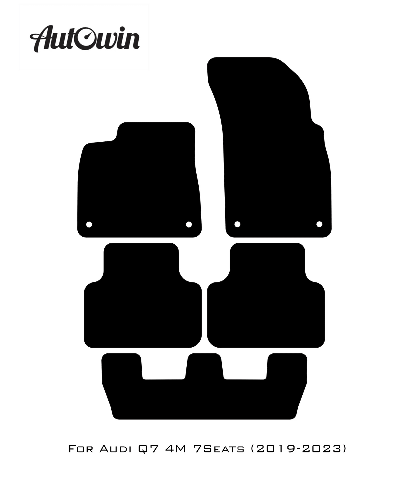 Black Floor Mats for Audi Q7 4M (2019-2023) | Fighter Jet Edition - AutoWin