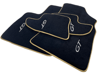 Black Floor Mats For Bentley Continental GT 2003–2011 With Gold Color Trim - AutoWin