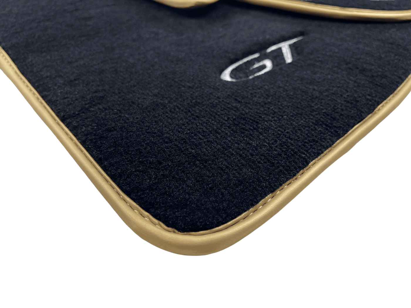 Black Floor Mats For Bentley Continental GT 2003–2011 With Gold Color Trim - AutoWin