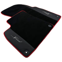 Black Floor Mats for Bentley Flying Spur (2013-2019) with Leather | Red Trim - AutoWin