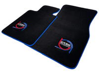 Black Floor Mats For BMW 1 Series E88 Convertible ER56 Design Limited Edition Blue Trim - AutoWin