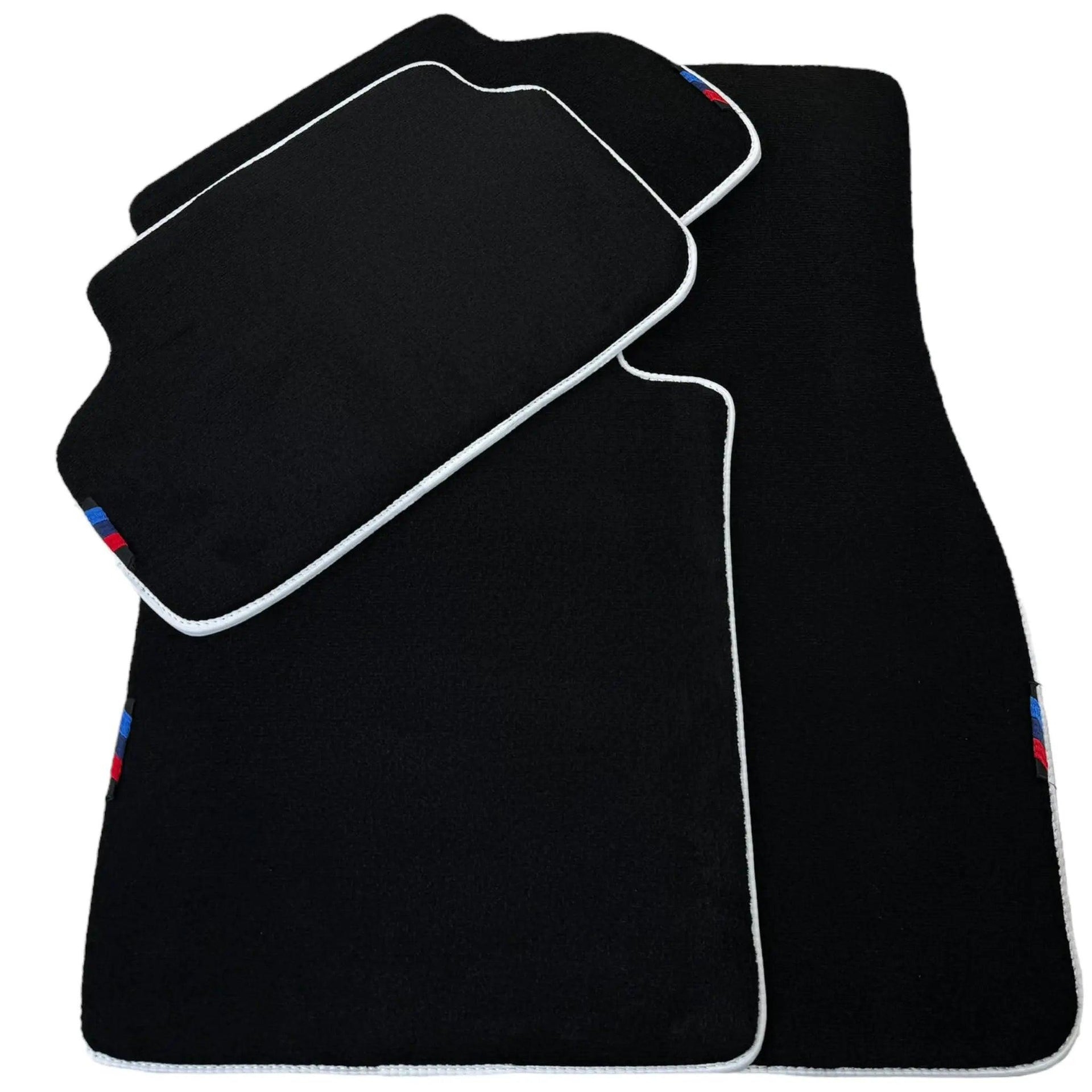 Black Floor Mats For BMW 2 Series F22 | White Trim - AutoWin