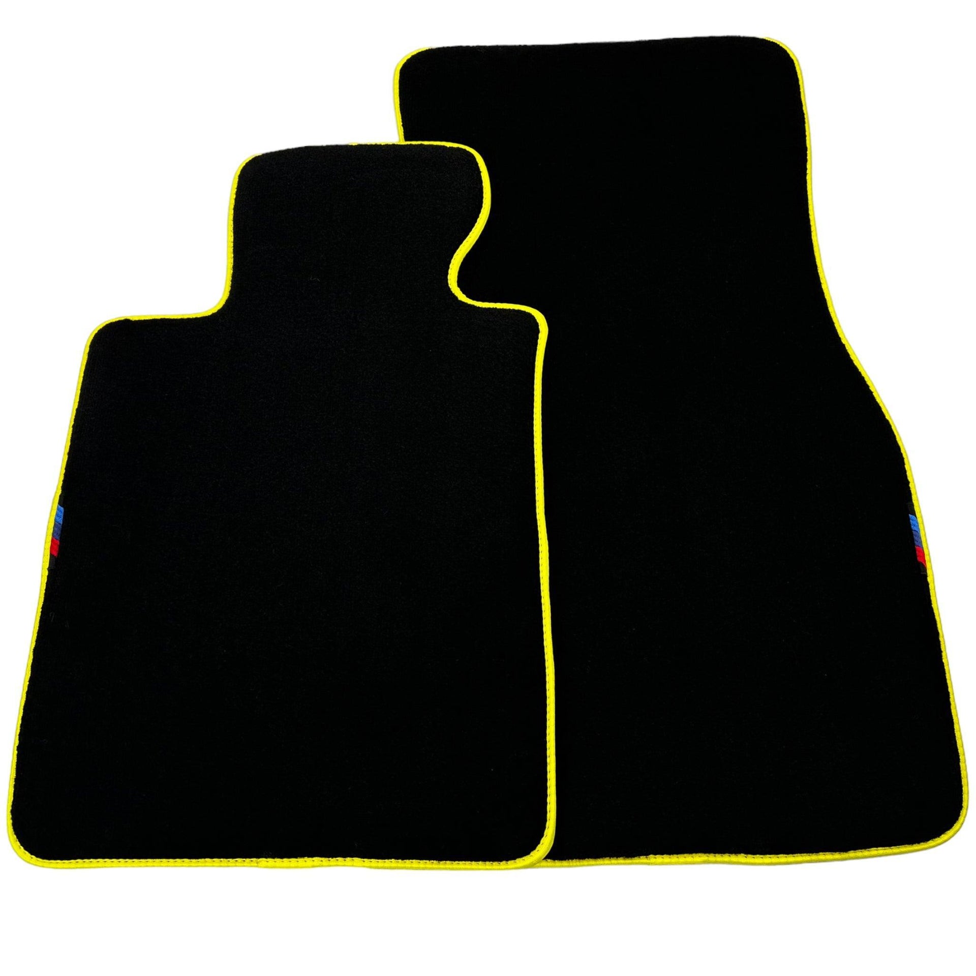 Black Floor Mats For BMW 2 Series F22 | Yellow Trim - AutoWin