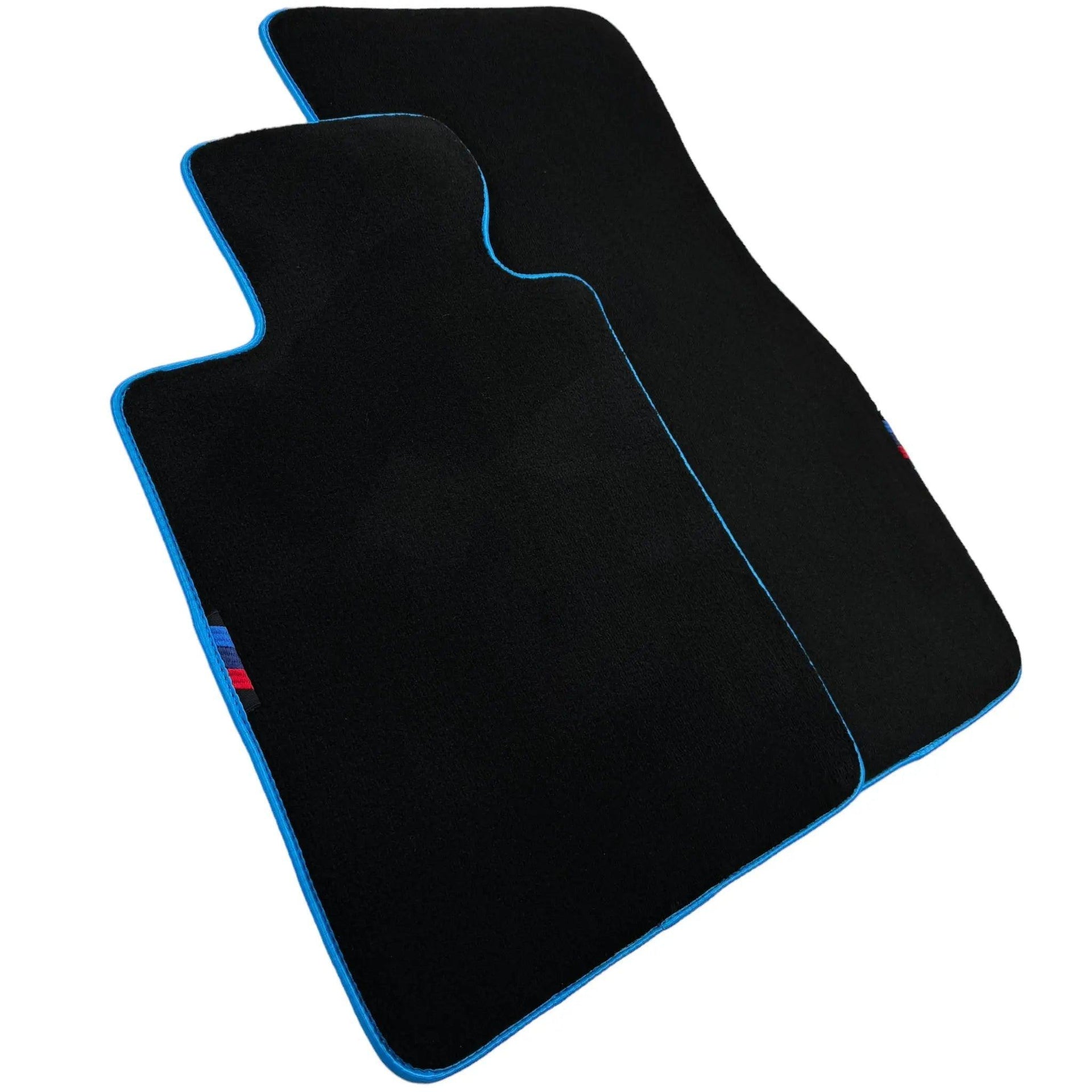 Black Floor Mats For BMW 3 Series F36 Gran Coupe | | Sky Blue Trim - AutoWin