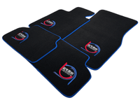 Black Floor Mats For BMW 5 Series F11 5-doors Wagon ER56 Design Limited Edition Blue Trim - AutoWin