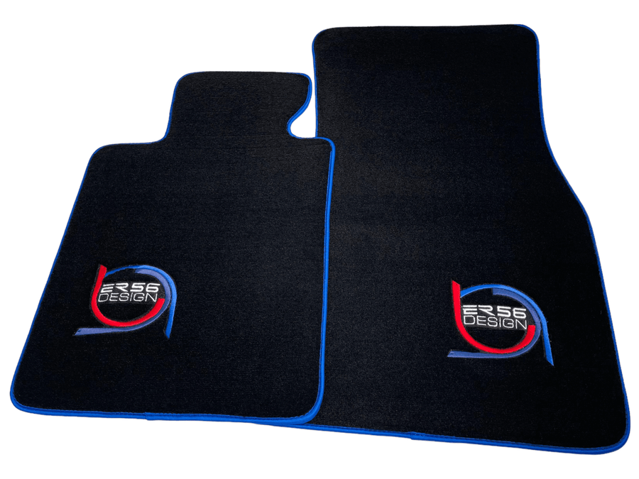 Black Floor Mats For BMW 5 Series F11 5-doors Wagon ER56 Design Limited Edition Blue Trim - AutoWin