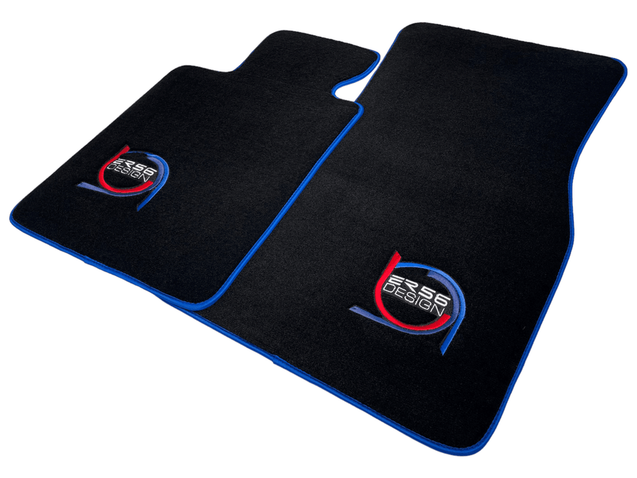 Black Floor Mats For BMW 5 Series F11 5-doors Wagon ER56 Design Limited Edition Blue Trim - AutoWin