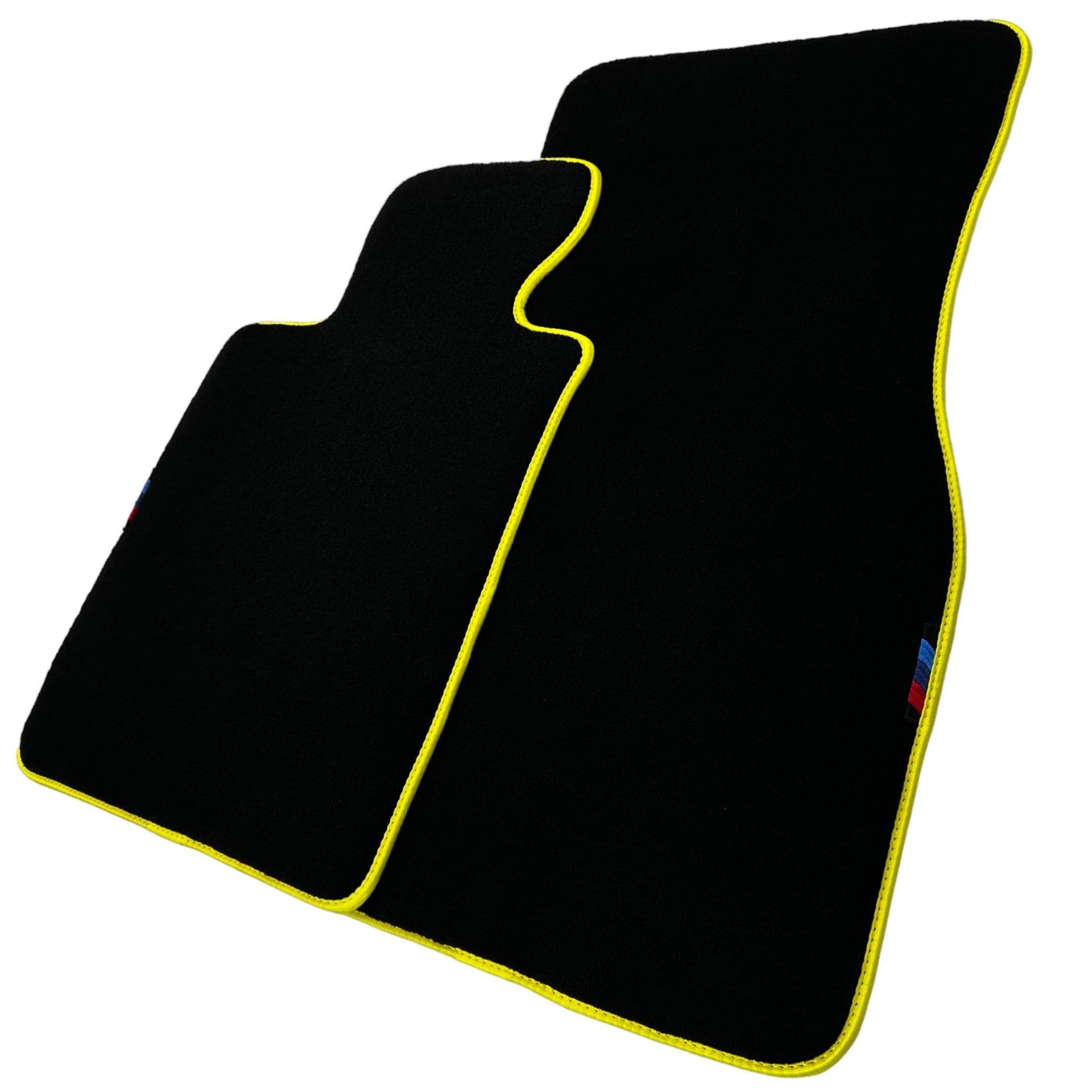 Black Floor Mats For BMW 6 Series F06 Gran Coupe | Yellow Trim AutoWin Brand - AutoWin