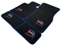 Black Floor Mats For BMW 7 Series E38 ER56 Design Limited Edition Blue Trim - AutoWin
