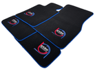 Black Floor Mats For BMW M3 E36 ER56 Design Limited Edition Blue Trim - AutoWin