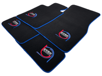 Black Floor Mats For BMW M6 E64 Convertible ER56 Design Limited Edition Blue Trim - AutoWin