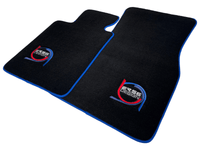 Black Floor Mats For BMW M6 E64 Convertible ER56 Design Limited Edition Blue Trim - AutoWin