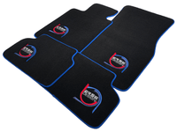 Black Floor Mats For BMW X5M E70 SUV ER56 Design Limited Edition Blue Trim - AutoWin