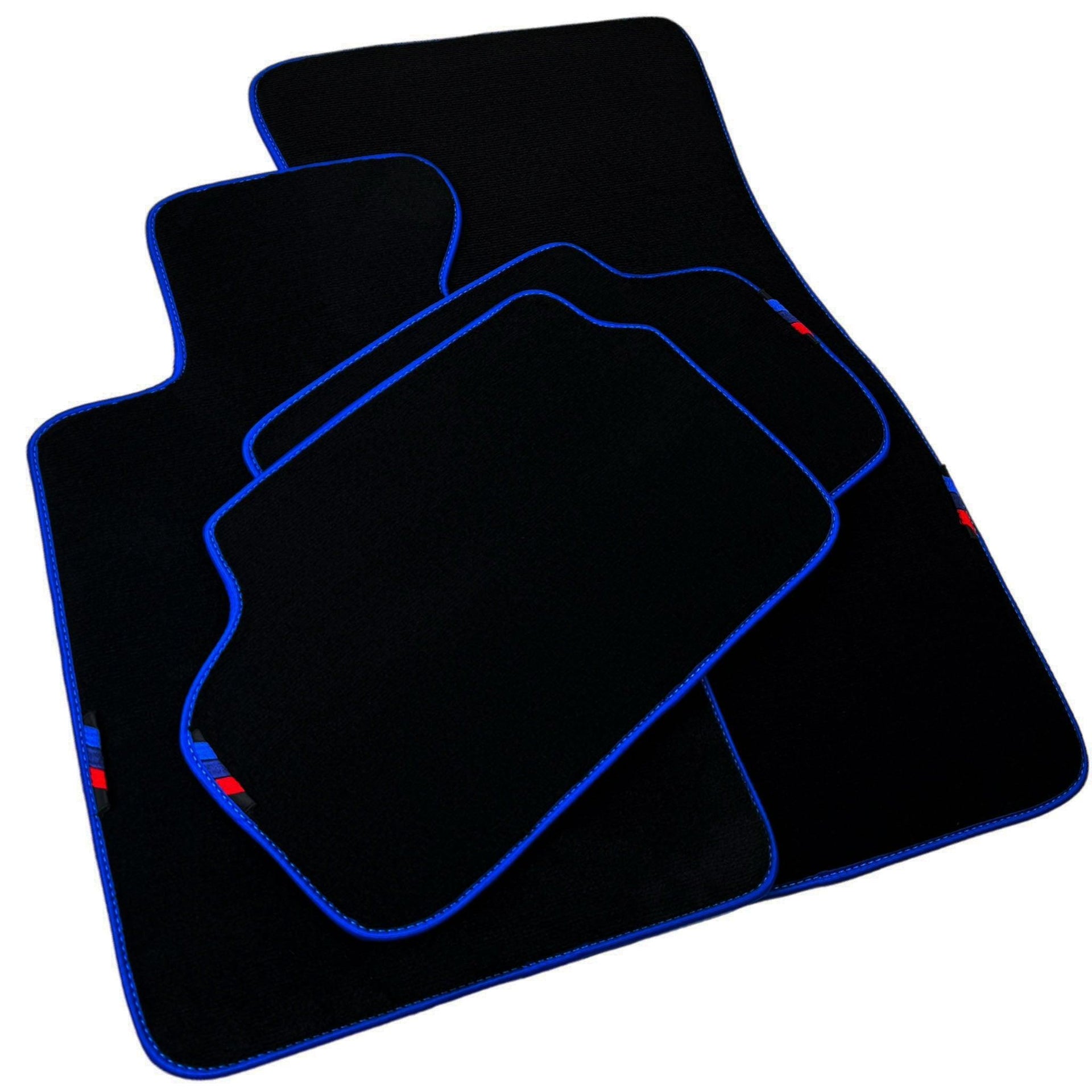 Black Floor Mats For BMW X6 Series E71 | Blue Trim - AutoWin