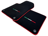 Black Floor Mats For Ferrari 599 Coupe 2006-2012 With Red Trim - AutoWin