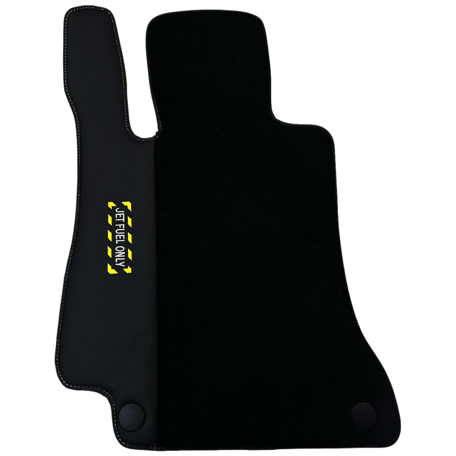 Black Floor Mats For Mercedes Benz C-Class A205 Convertible Facelift (2018-2023) | Fighter Jet Edition - AutoWin