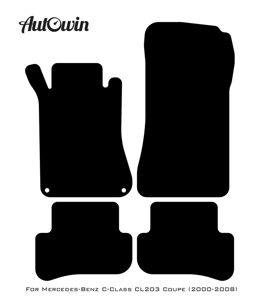 Black Floor Mats For Mercedes Benz C-Class CL203 Coupe (2000-2008) | Fighter Jet Edition - AutoWin
