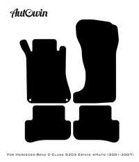 Black Floor Mats For Mercedes Benz C-Class S203 Estate 4Matic (2001-2007) | AutoWin Edition - AutoWin