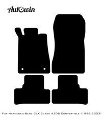 Black Floor Mats For Mercedes Benz CLK-Class A208 Convertible (1998-2003) | AutoWin Edition - AutoWin