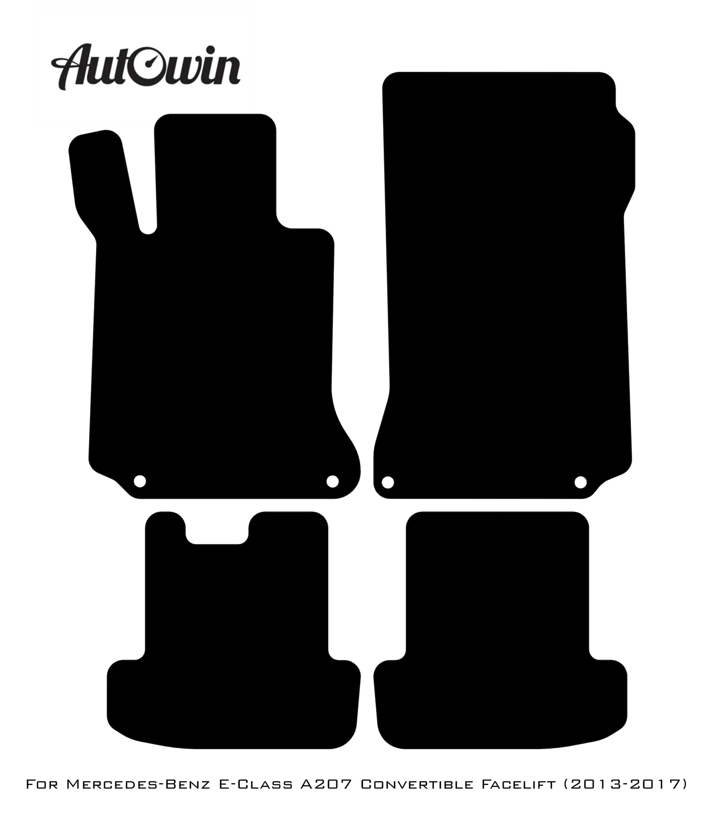 Black Floor Mats For Mercedes Benz E-Class A207 Convertible Facelift (2013-2017) | AutoWin Edition - AutoWin