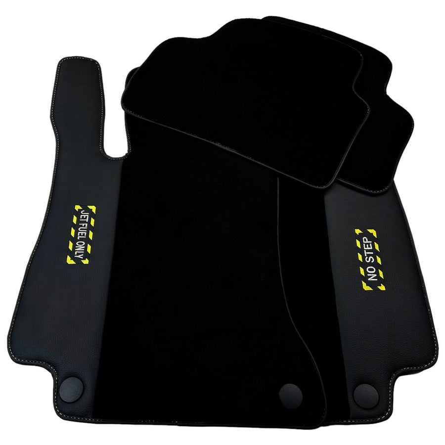 Black Floor Mats For Mercedes Benz E-Class W212 Sedan Facelift (2013-2016) | Fighter Jet Edition - AutoWin