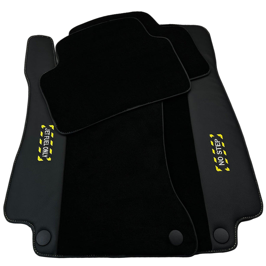 Black Floor Mats For Mercedes Benz E-Class W212 Sedan Facelift (2013-2016) | Fighter Jet Edition - AutoWin