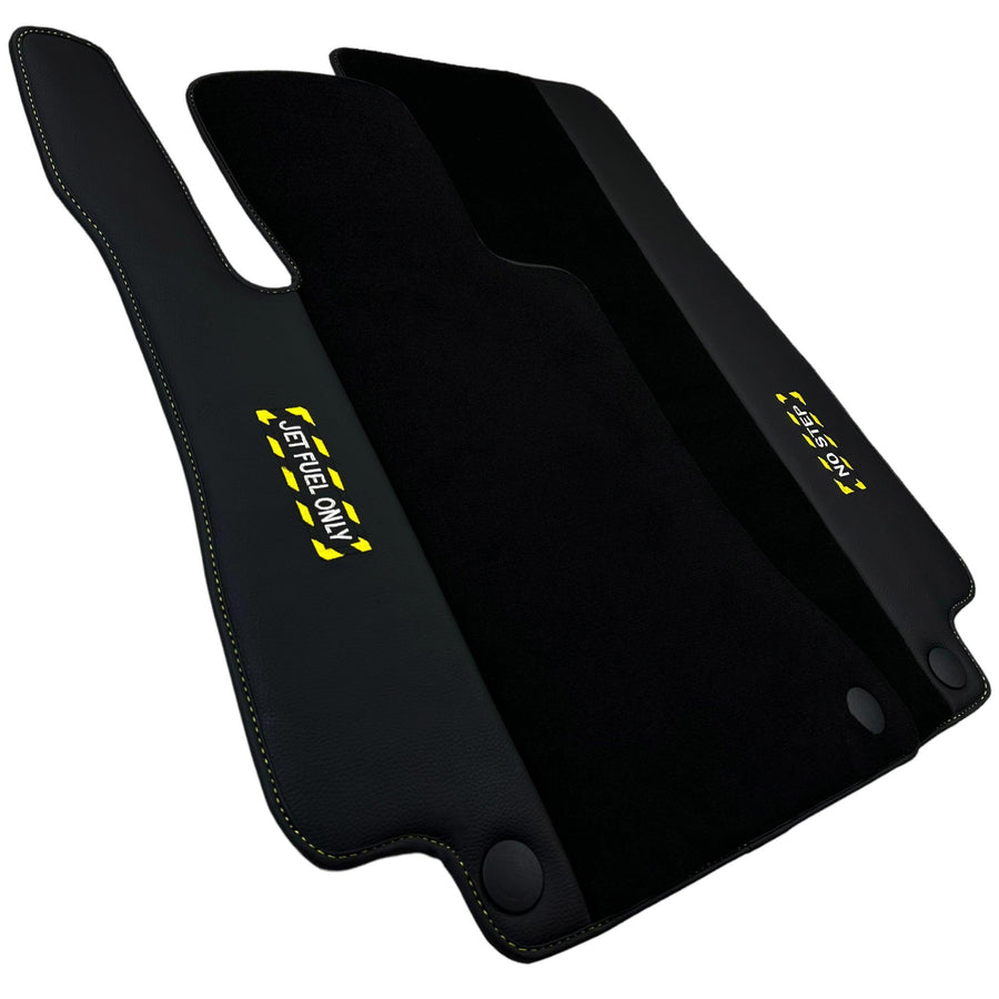 Black Floor Mats For Mercedes Benz E-Class W212 Sedan Facelift (2013-2016) | Fighter Jet Edition - AutoWin